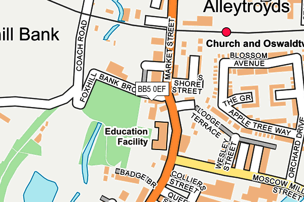 BB5 0EF map - OS OpenMap – Local (Ordnance Survey)