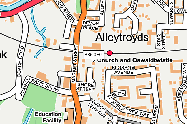 BB5 0EG map - OS OpenMap – Local (Ordnance Survey)