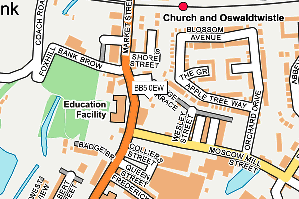BB5 0EW map - OS OpenMap – Local (Ordnance Survey)