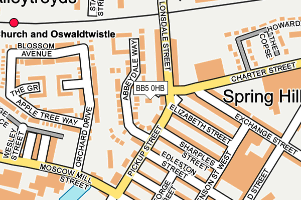 BB5 0HB map - OS OpenMap – Local (Ordnance Survey)