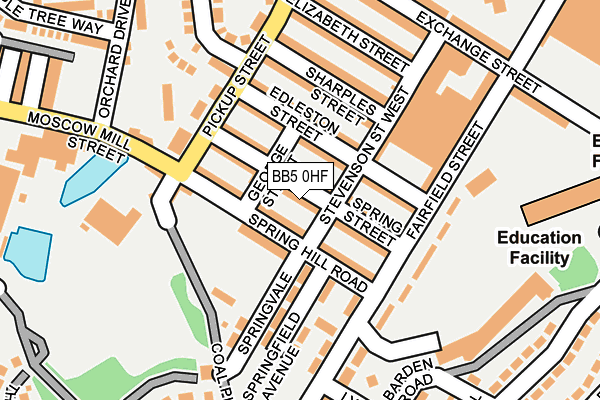 BB5 0HF map - OS OpenMap – Local (Ordnance Survey)