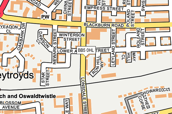 BB5 0HL map - OS OpenMap – Local (Ordnance Survey)