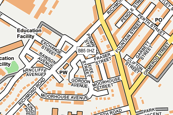 BB5 0HZ map - OS OpenMap – Local (Ordnance Survey)