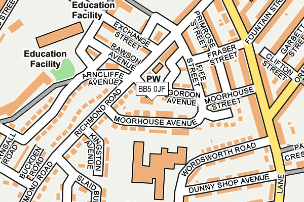 BB5 0JF map - OS OpenMap – Local (Ordnance Survey)