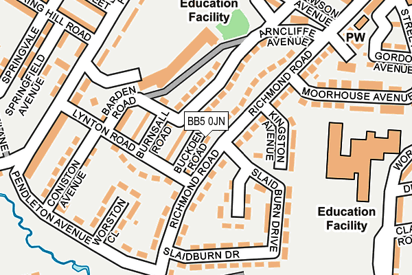 BB5 0JN map - OS OpenMap – Local (Ordnance Survey)