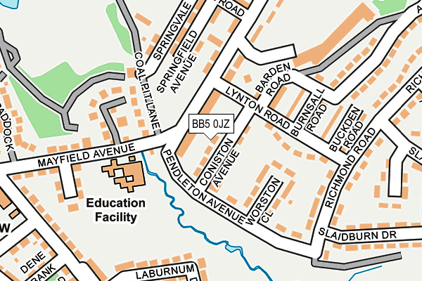 BB5 0JZ map - OS OpenMap – Local (Ordnance Survey)