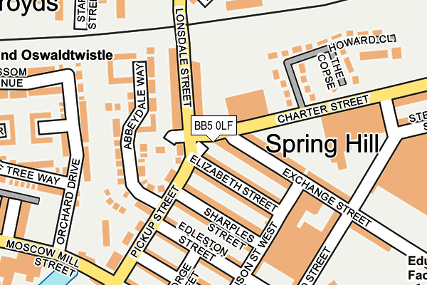 BB5 0LF map - OS OpenMap – Local (Ordnance Survey)