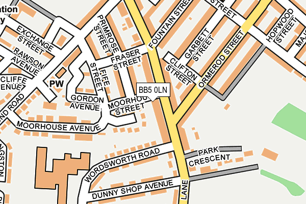 BB5 0LN map - OS OpenMap – Local (Ordnance Survey)