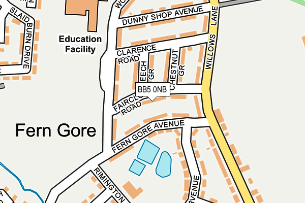 BB5 0NB map - OS OpenMap – Local (Ordnance Survey)