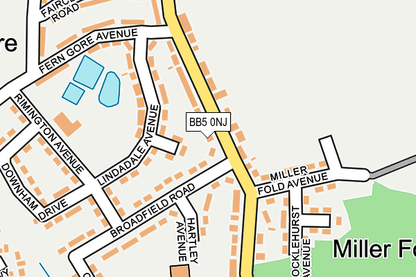 BB5 0NJ map - OS OpenMap – Local (Ordnance Survey)