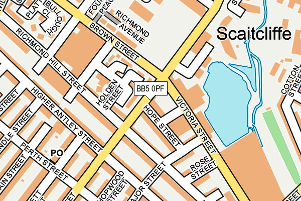 BB5 0PF map - OS OpenMap – Local (Ordnance Survey)