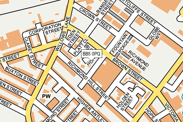 BB5 0PQ map - OS OpenMap – Local (Ordnance Survey)