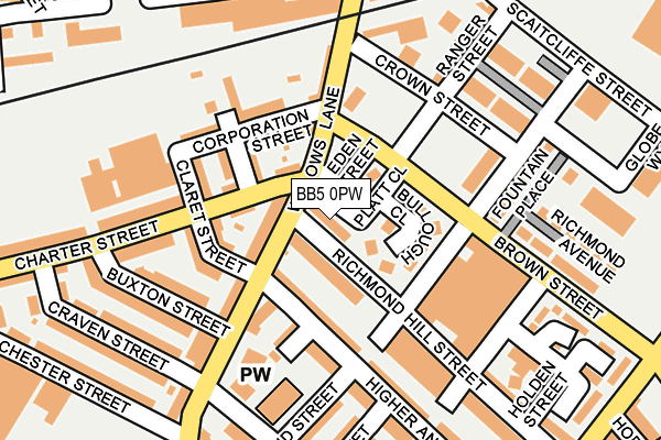 BB5 0PW map - OS OpenMap – Local (Ordnance Survey)