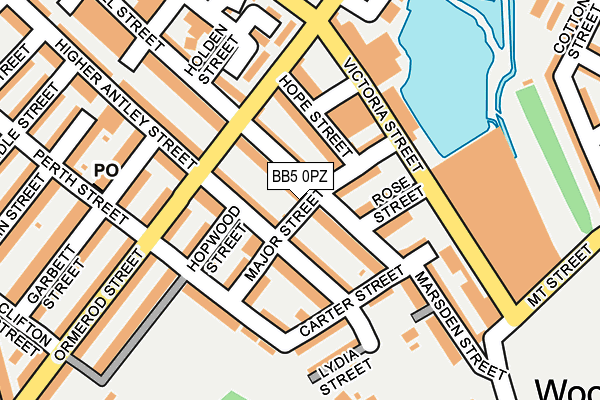 BB5 0PZ map - OS OpenMap – Local (Ordnance Survey)