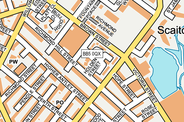 BB5 0QX map - OS OpenMap – Local (Ordnance Survey)