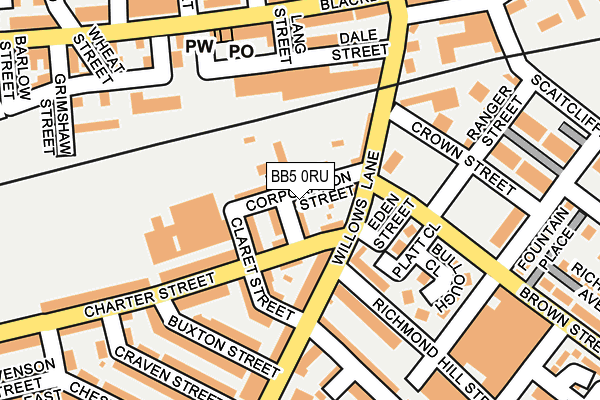 BB5 0RU map - OS OpenMap – Local (Ordnance Survey)