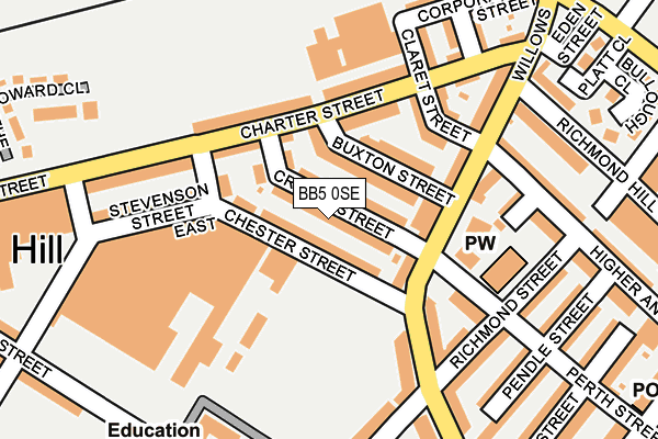 BB5 0SE map - OS OpenMap – Local (Ordnance Survey)