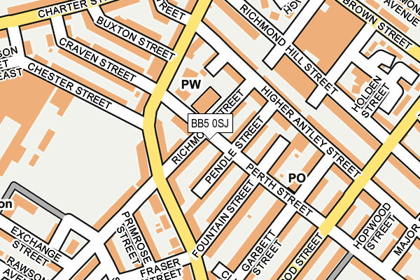 BB5 0SJ map - OS OpenMap – Local (Ordnance Survey)