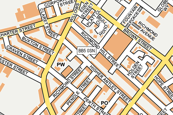 BB5 0SN map - OS OpenMap – Local (Ordnance Survey)