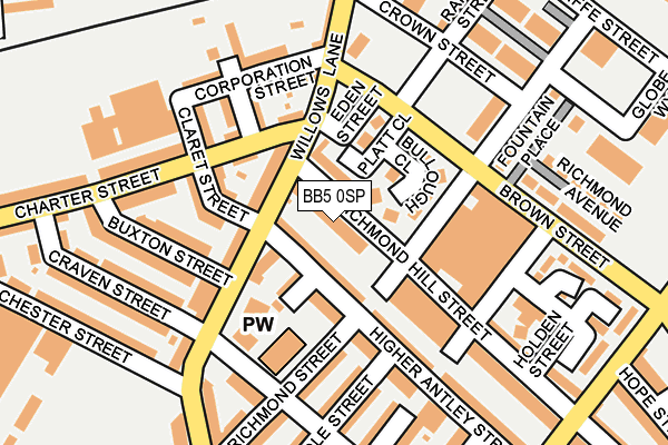 BB5 0SP map - OS OpenMap – Local (Ordnance Survey)