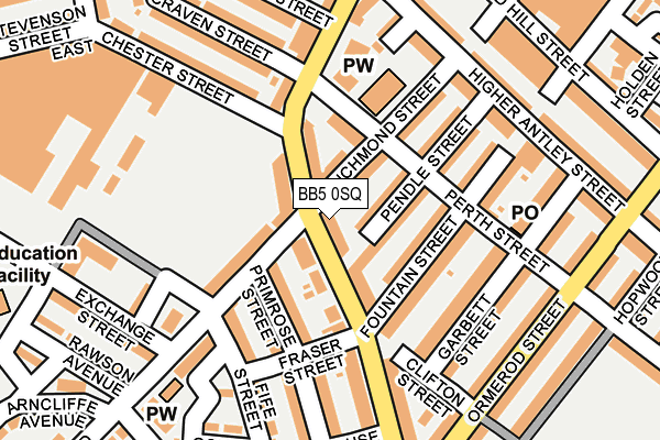 BB5 0SQ map - OS OpenMap – Local (Ordnance Survey)