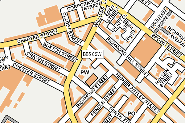 BB5 0SW map - OS OpenMap – Local (Ordnance Survey)
