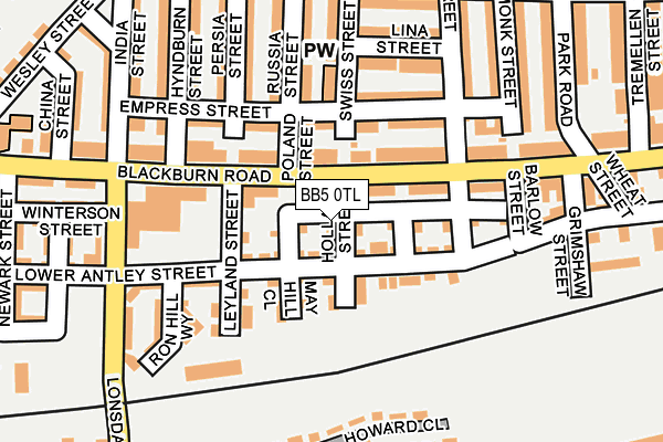 BB5 0TL map - OS OpenMap – Local (Ordnance Survey)