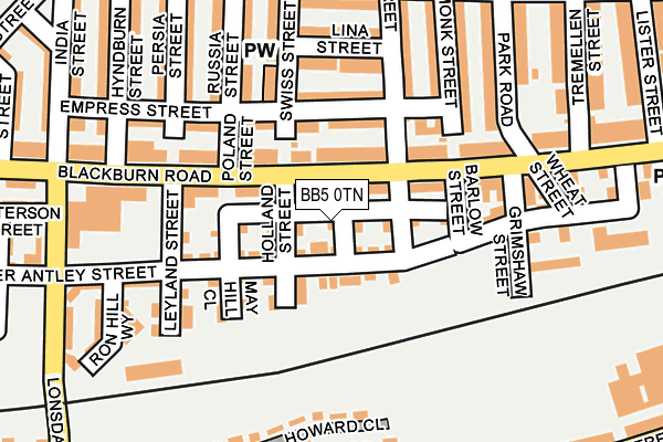 BB5 0TN map - OS OpenMap – Local (Ordnance Survey)