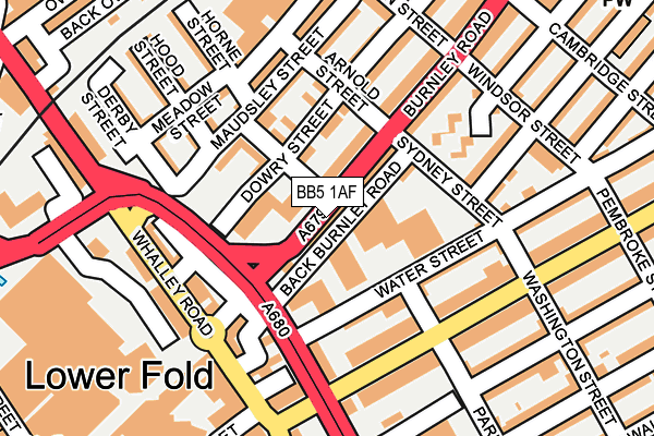 BB5 1AF map - OS OpenMap – Local (Ordnance Survey)