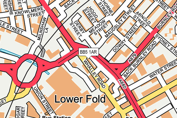 BB5 1AR map - OS OpenMap – Local (Ordnance Survey)