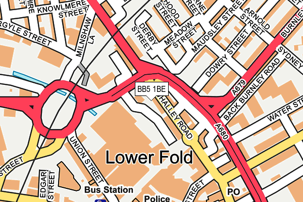 BB5 1BE map - OS OpenMap – Local (Ordnance Survey)