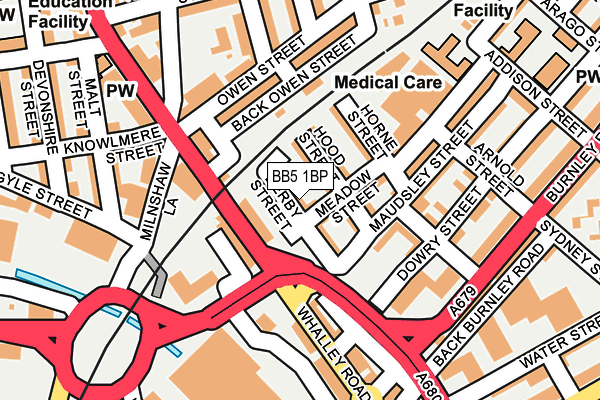 BB5 1BP map - OS OpenMap – Local (Ordnance Survey)