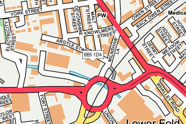 BB5 1DA map - OS OpenMap – Local (Ordnance Survey)
