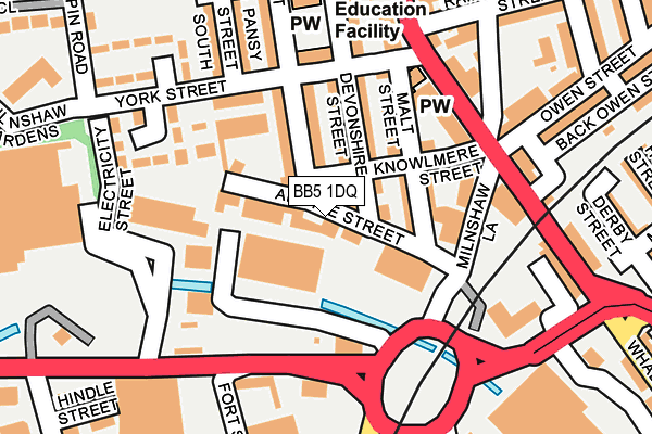 BB5 1DQ map - OS OpenMap – Local (Ordnance Survey)
