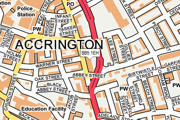 Map of ACCRINGTON BABY CENTRE LIMITED at local scale