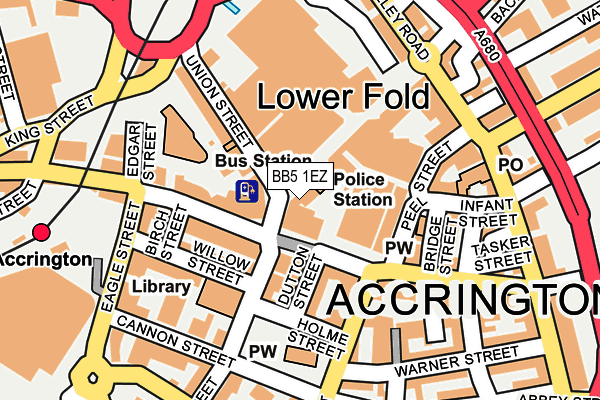 BB5 1EZ map - OS OpenMap – Local (Ordnance Survey)