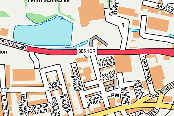 BB5 1GR map - OS OpenMap – Local (Ordnance Survey)