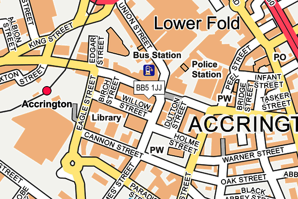 BB5 1JJ map - OS OpenMap – Local (Ordnance Survey)