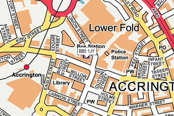 BB5 1JY map - OS OpenMap – Local (Ordnance Survey)