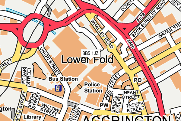 BB5 1JZ map - OS OpenMap – Local (Ordnance Survey)