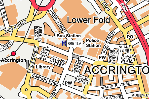 BB5 1LA map - OS OpenMap – Local (Ordnance Survey)