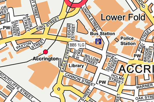 BB5 1LG map - OS OpenMap – Local (Ordnance Survey)