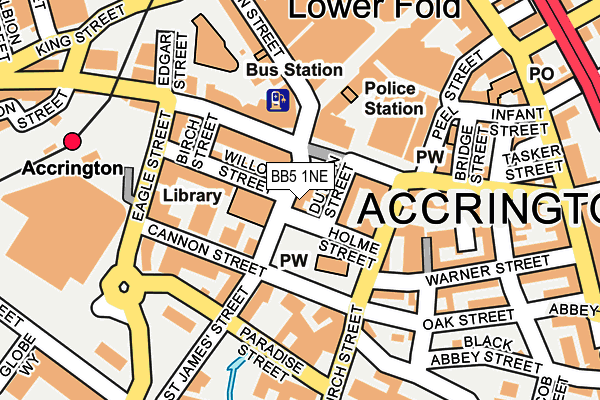 BB5 1NE map - OS OpenMap – Local (Ordnance Survey)