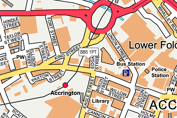 BB5 1PT map - OS OpenMap – Local (Ordnance Survey)
