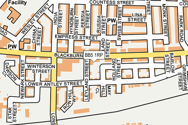 BB5 1RP map - OS OpenMap – Local (Ordnance Survey)