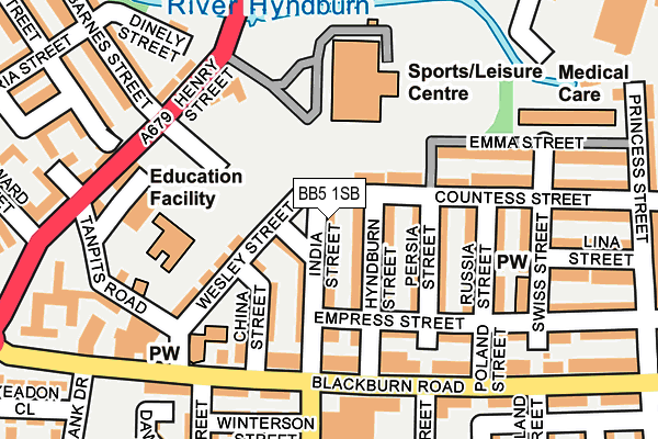 BB5 1SB map - OS OpenMap – Local (Ordnance Survey)