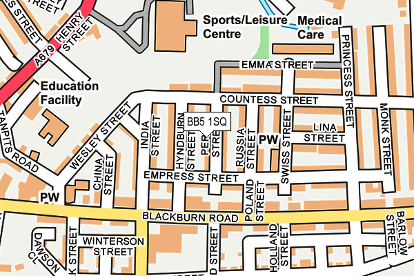 BB5 1SQ map - OS OpenMap – Local (Ordnance Survey)