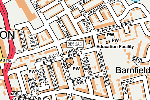BB5 2AG map - OS OpenMap – Local (Ordnance Survey)