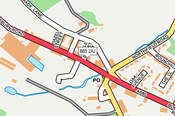 BB5 2AJ map - OS OpenMap – Local (Ordnance Survey)
