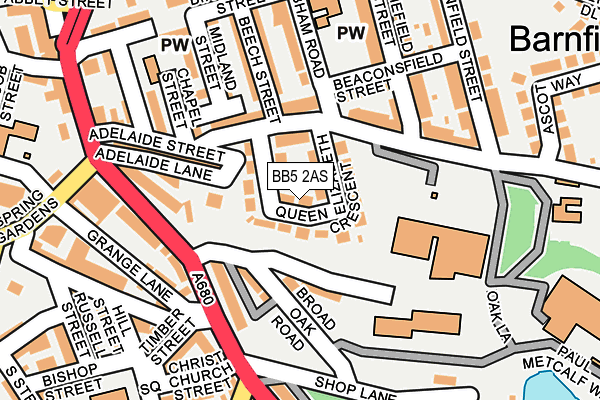 BB5 2AS map - OS OpenMap – Local (Ordnance Survey)
